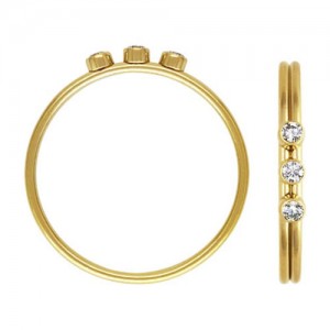 3 2mm White 3A CZ Stacking Ring Size 8 GP - 5개