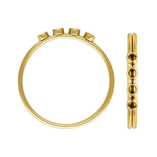 4 2mm Bezel Stacking Ring Size 7 GP - 5개