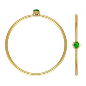 2mm Green 3A CZ Stacking Ring Size 10 GP - 10개