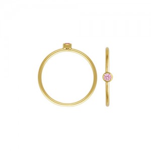 2mm Pink 3A CZ Stacking Ring Size 2 GP - 10개