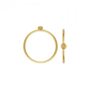 2mm Champagne 3A CZ Stacking Ring Size 2 GP - 10개