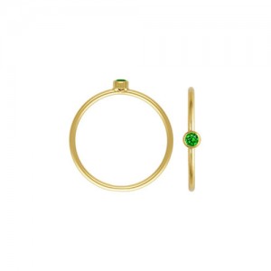 2mm Green 3A CZ Stacking Ring Size 2 GP - 10개