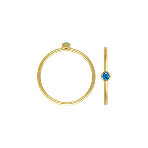 2mm Aqua Blue 3A CZ Stacking Ring Size 2 GP - 10개