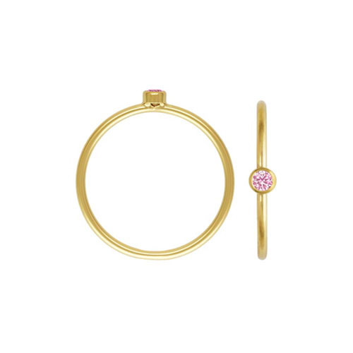 2mm Pink 3A CZ Stacking Ring Size 3 GP - 10개