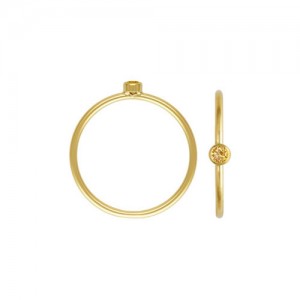 2mm Champagne 3A CZ Stacking Ring Size 3 GP - 10개