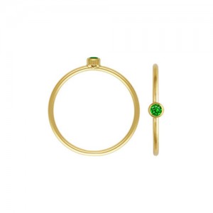 2mm Green 3A CZ Stacking Ring Size 3 GP - 10개