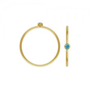 2mm Swiss Blue 3A CZ Stacking Ring Size 4 GP - 10개