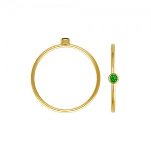 2mm Green 3A CZ Stacking Ring Size 4 GP - 10개