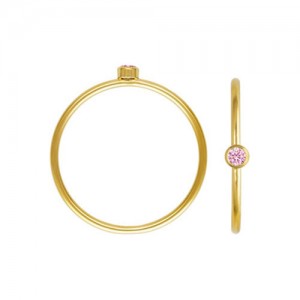 2mm Pink 3A CZ Stacking Ring Size 5 GP - 10개