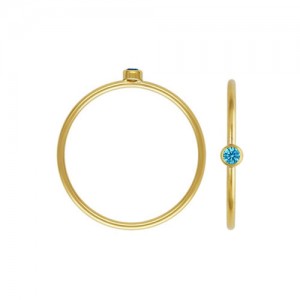 2mm Swiss Blue 3A CZ Stacking Ring Size 5 GP - 10개