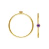 2mm Amethyst 3A CZ Stacking Ring Size 5 GP - 10개