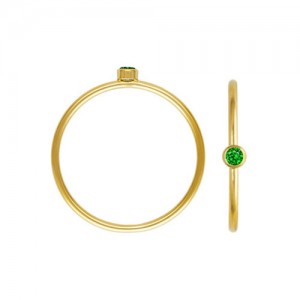 2mm Green 3A CZ Stacking Ring Size 5 GP - 10개