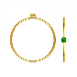 2mm Green 3A CZ Stacking Ring Size 7 GP - 10개