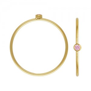 2mm Pink 3A CZ Stacking Ring Size 8 GP - 10개