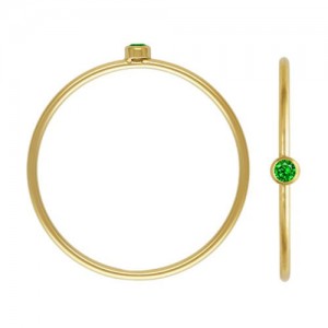 2mm Green 3A CZ Stacking Ring Size 9 GP - 10개