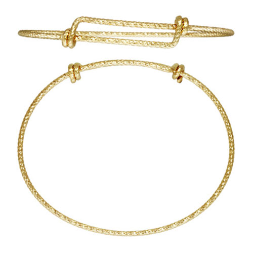 7.0-8.5" 1.65mm Adjustable Sparkle Bangle - 2개