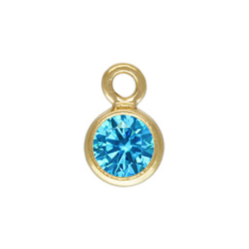 3.0mm Swiss Blue 3A CZ Bezel Drop GP - 20개