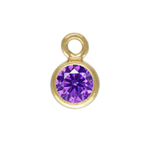 3.0mm Amethyst 3A CZ Bezel Drop GP - 20개