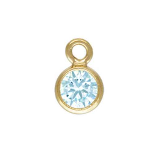 3.0mm Aquamarine 3A CZ Bezel Drop GP - 20개