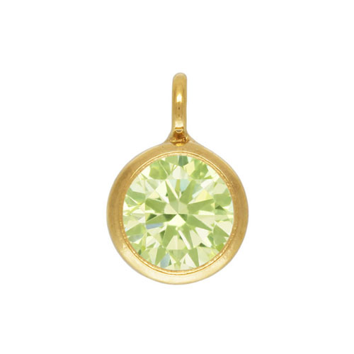 4.0mm Lime CZ Drop w/Perpendicular Ring GP - 20개