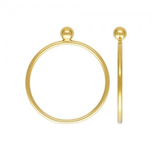 Stacking Ring w/3mm Ball Size 6 GP - 10개