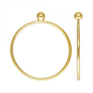 Stacking Ring w/3mm Ball Size 8 GP - 10개