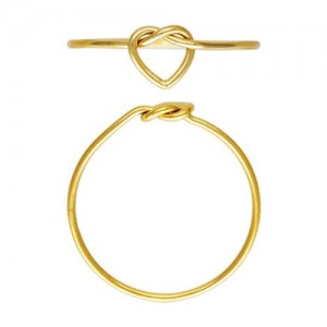 Heart Love Knot Ring Size 8 GP - 6개