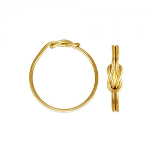 Double Long Love Knot Ring Size 5 GP - 5개