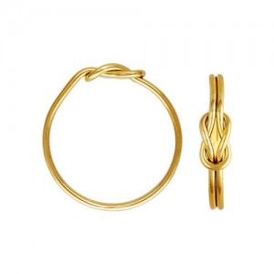 Double Long Love Knot Ring Size 6 GP - 5개