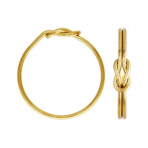 Double Long Love Knot Ring Size 8 GP - 5개
