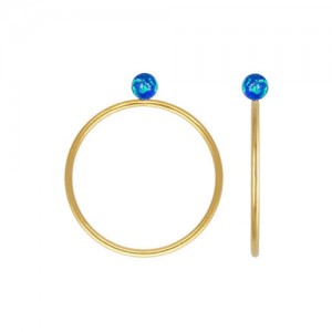 3mm Blue Bello Opal Stacking Ring Size 5 GP - 10개