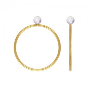 3mm White Bello Opal Stacking Ring Size 6 GP - 10개
