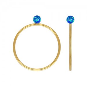 3mm Blue Bello Opal Stacking Ring Size 6 GP - 10개