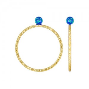 3mm Blue Bello Opal Sparkle Ring Size 6 GP - 10개