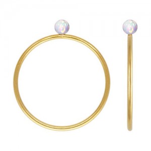 3mm White Bello Opal Stacking Ring Size 8 GP - 10개