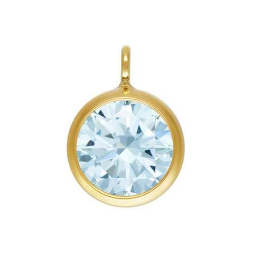 6.0mm Aquamarine CZ Drop w/Perp Ring GP - 20개