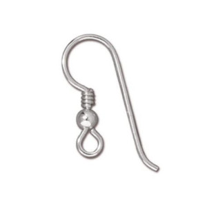 French Hook Ear Wire with 3mm Bead and Coil 8.3x22.5mm - 24개