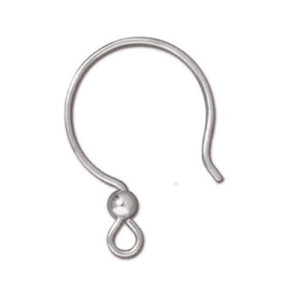 French Hoop Ear Wire with 3mm Bead 17x31mm - 24개