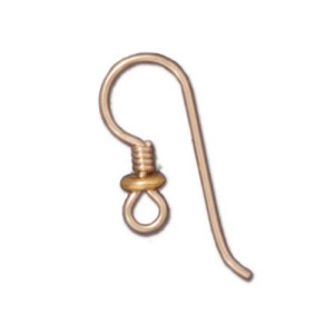 French Hook Ear Wire with Plated Heishi and Coil 8.3x22.5mm - 24개