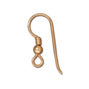 French Hook Ear Wire with 3mm Bead and Coil 8.3x22.5mm - 24개