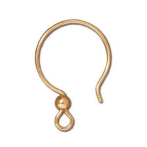 French Hoop Ear Wire with 3mm Bead 17x21mm - 24개