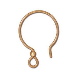 French Hoop Ear Wire with 2mm Bead 17x21mm - 24개