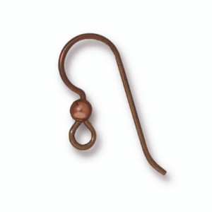 French Hook Ear Wire with 3mm Antique Copper Bead 8.3x21.4mm - 24개