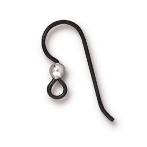 French Hook Ear Wire with Sterling Silver 3mm Bead 8.3x22.5mm - 24개