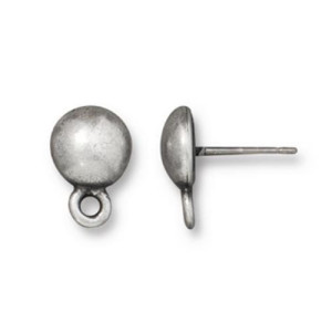 Dome Earring Post 8x9.5mm - 10개