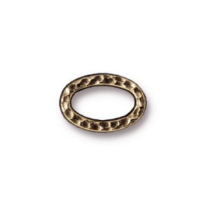 Small Hammertone Oval Ring 12.5x8.4mm - 10개
