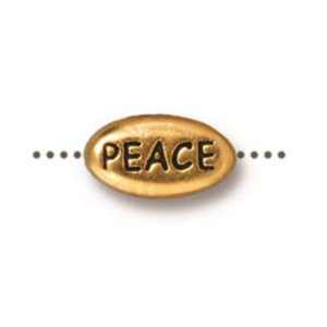 Peace Word Bead 10.7x6mm - 10개