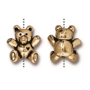 Teddy Bear Bead 13.7x12.5mm - 10개