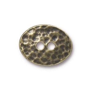Distressed Oval Button 19x15mm - 10개
