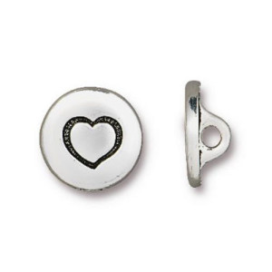 Small Heart Button 12mm - 10개